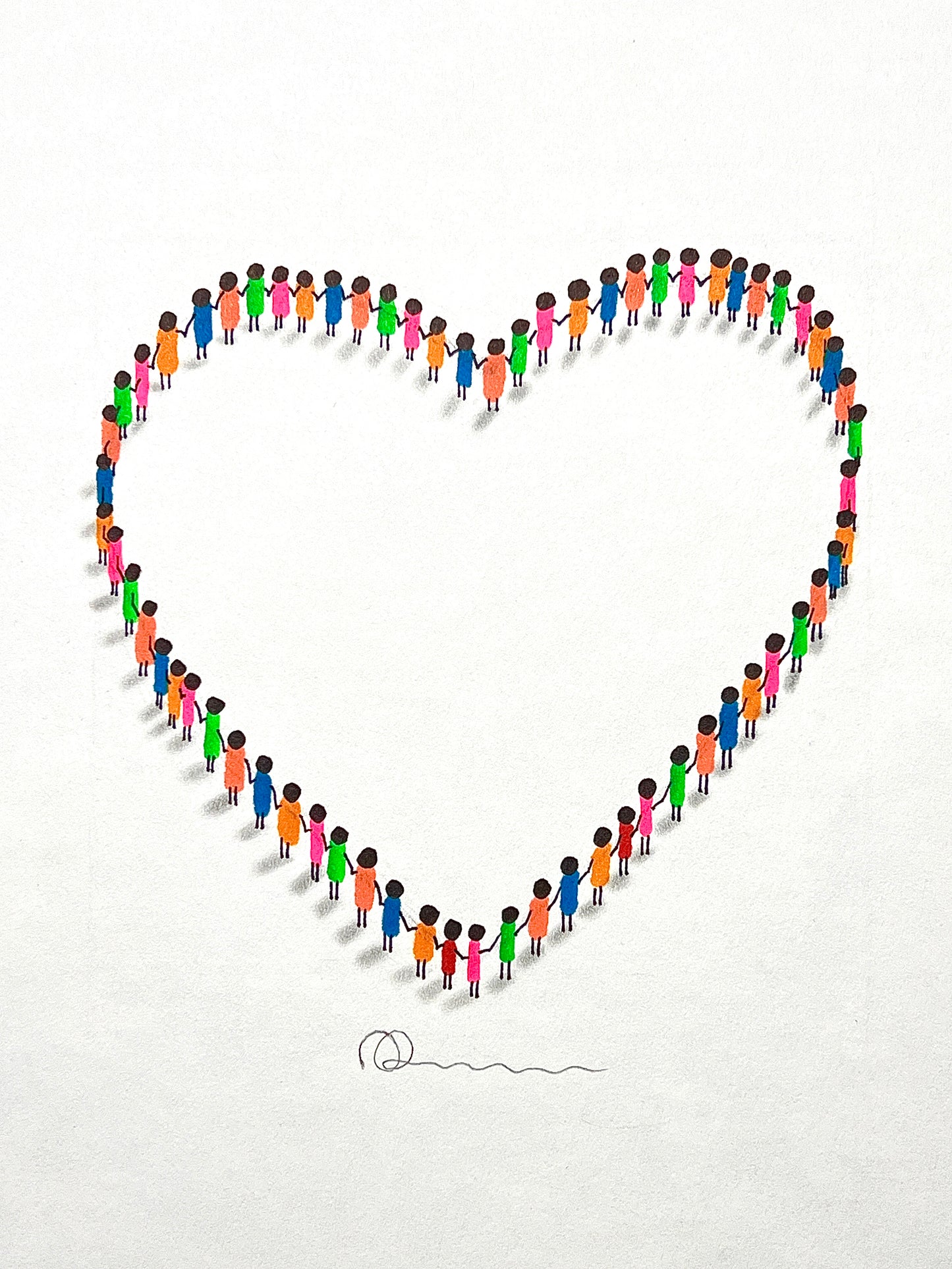 Viral Heart Drawing - Art Print - Signed And Numbered